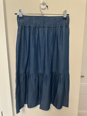 Simons Icône Elastic Waist Tencel Midi Skirt with Pockets Size XS